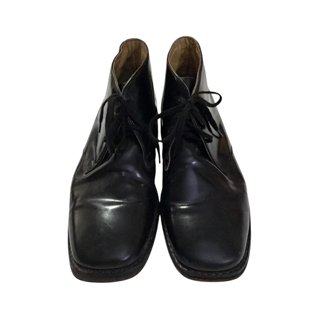 Samuel Windsor Mens Black Leather Handmade Chukka Boots Size 8.5 Dress Shoes